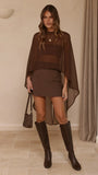 Carey Sheer Cape Poncho Brown