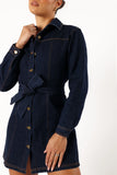 Natala Long Sleeve Mini Dress Denim