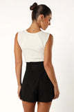 Maya High Waisted Paperbag Shorts Black