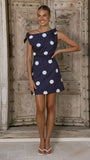 Ebbe Mini Dress Navy White Polka