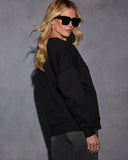 Woah Pocketed Cotton Blend Mock Neck Sweatshirt