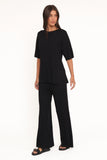 Alix Ribbed Knit Set Black