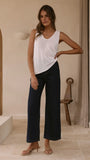 Annie Scoop Neck Tank White