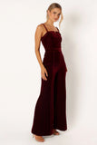 Lexie Velvet Jumpsuit Burgundy