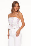 Adams Peplum Top Purple Floral