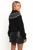 Lee Fairisle Knit Sweater Black Cream