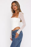 Notice Me Long Sleeve Bustier White