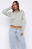 Cindy Cinched Knit Top Grey