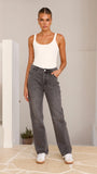 Rollas 90s Relaxed Jean Vintage Black Worn Black