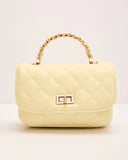 Laura Quilted Vegan Leather Top Handle Bag
