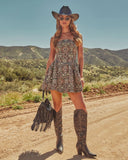 Whisper Canyon Aztec Print Tapestry Mini Dress