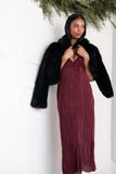 Safi Plisse Maxi Dress Wine