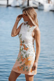 Noriko Shift Mini Dress Yellow Spring Floral