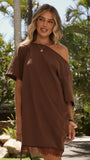 Kailen T Shirt Lace Mini Dress Chocolate