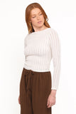Bellatrix Textured Knit Top Cream