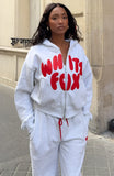 Club 14 Allie Boxy Zip Front Hoodie Grey Marle