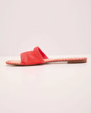 Earth Shine Woven Straw Flat Sandals