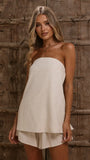 Kiki Strapless Top and Shorts Set Oat