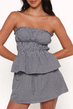 Luna Skirt Set Black White Gingham