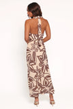 Warner Halter Dress Cream Brown