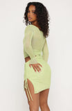 Fall Into Me Long Sleeve Mini Dress Matcha