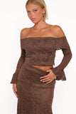 Bromley Lace Skirt Set Brown