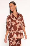 Samira Short Sleeve Shirt Orange Floral