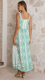 Jasmine Maxi Skirt Green Aztec