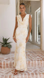 Nikova Maxi Dress Yellow Embroidery