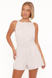 Felicity Romper Beige Gingham