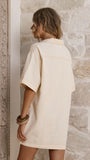 Ilia Denim Mini Dress Cream