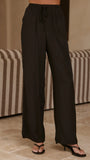 Velice Tie Top and Pants Set Black