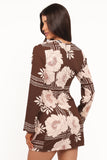 Marylon Mini Dress Brown Floral