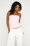 Tiny Drama Strapless Top Baby Pink