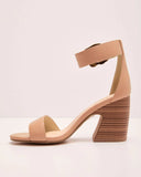 Amyra Vegan Leather Open Toe Heels