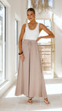 Avery Wide Leg Pants Beige