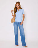Thaliah Ribbed Knit Henley Top