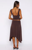 Tropic Drift Midi Skirt Chocolate