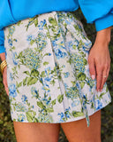 Whispering Blooms Floral Wrap Tie Mini Skirt