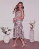 Petal Poise Fit And Flare Midi Dress
