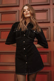 Hailey Denim Mini Dress Black