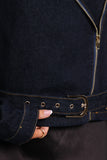 Mira Denim Moto Jacket Dark Indigo