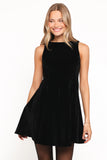 Pearla Mini Dress Black Velvet
