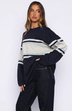 Too Cool For You Oversized Long Sleeve Tee Navy