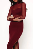 Farrow Long Sleeve Midi Dress Wine