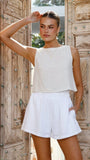 Leila Shorts White