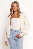 Harlee Flower Cardigan White