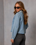 Light Layers Denim Button Down Top