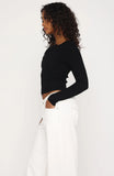 Fine Wine Long Sleeve Knit Top Black