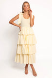 Raphael Tiered Maxi Dress Yellow